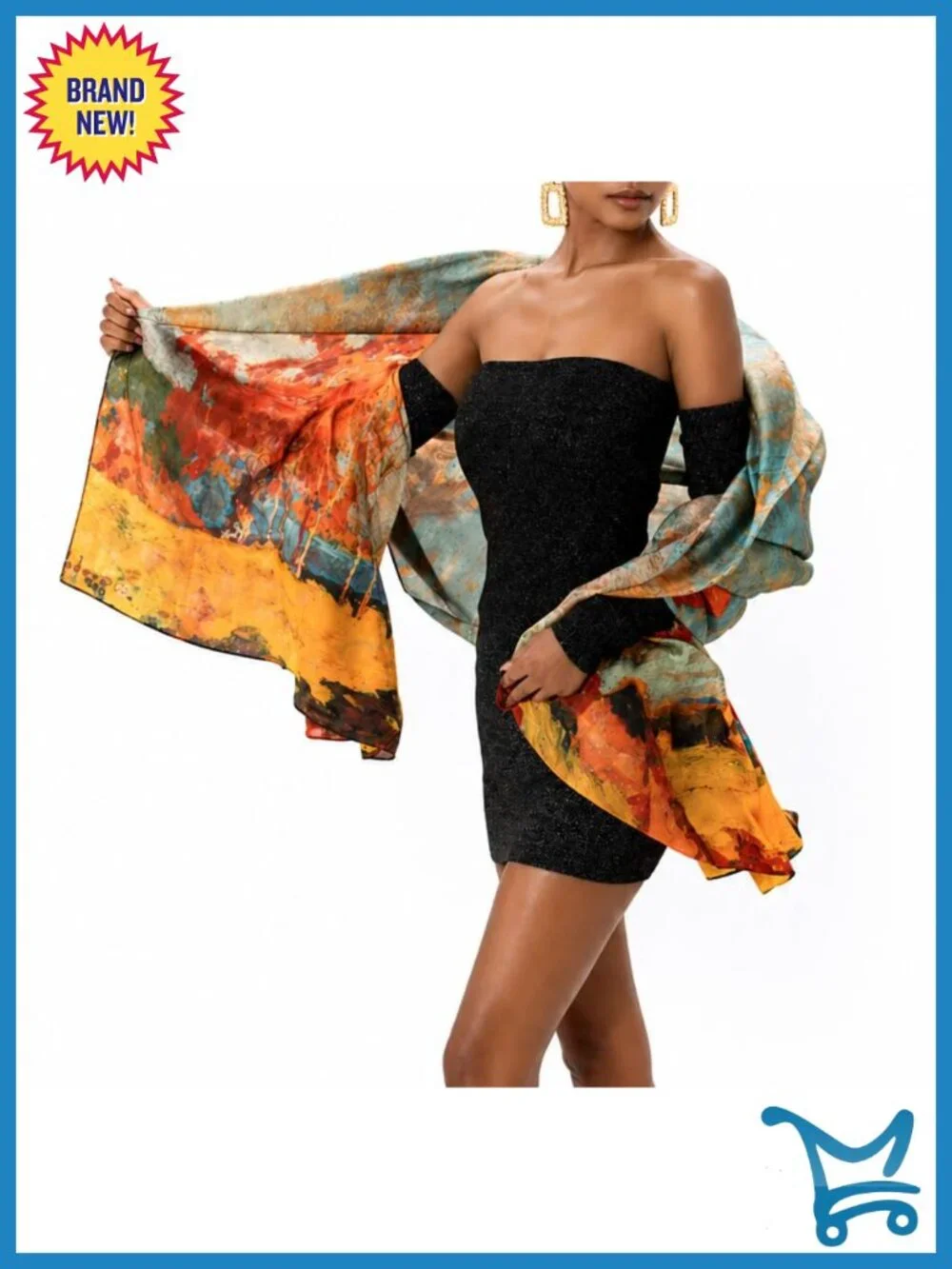 100% Mulberry Silk Oversized Scarf Shawl Wrap Jacquard Floral Gift Box